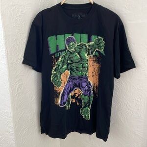 BLACK TIMBER Men's The Hulk Marvel Heroes Cotton T-Shirt Size XL In Black